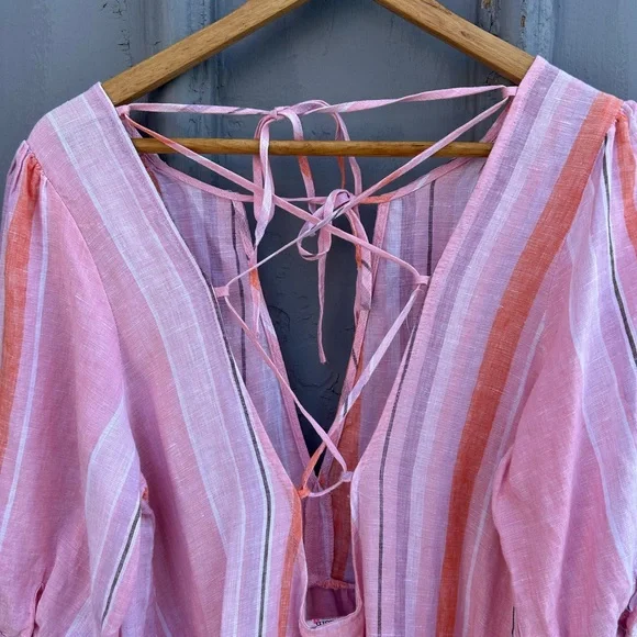 Lem Lem x H&M linen Pink Boho Dress, size M - Picture 8 of 11